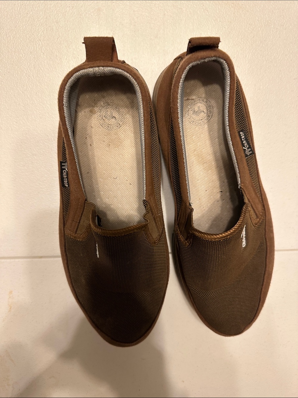 Carhartt Brown Canvas & Suede Slip-Ons with Elastic Panels